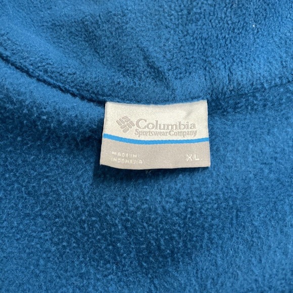 Columbia Fleece Jacket Size XL Full Zip Mock Neck Pockets Teal EUC FS Charity - Picture 5 of 10